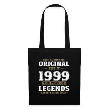 25th Birthday Legendary July 1999 Vintage 1999 - Tote Bag - black - Front