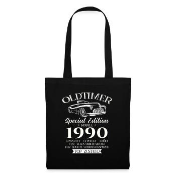 Oldtimer 1990 Jahrgang 1990 35. Geburtstag 1990 - Stoffbeutel - Schwarz - Vorne