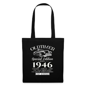 Oldtimer 1946 Jahrgang 1946 76. Geburtstag 1946 - Stoffbeutel - Schwarz - Vorne
