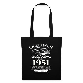 Oldtimer 1951 Jahrgang 1951 73. Geburtstag 1951 - Stoffbeutel - Schwarz - Vorne