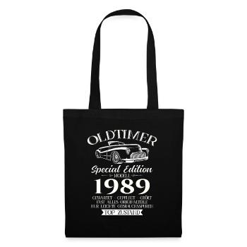Oldtimer 1989 Jahrgang 1989 35. Geburtstag 1989 - Stoffbeutel - Schwarz - Vorne