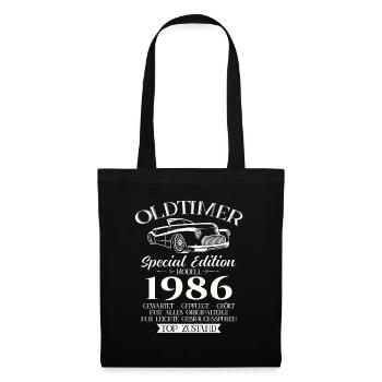 Oldtimer 1986 Jahrgang 1986 38. Geburtstag 1986 - Stoffbeutel - Schwarz - Vorne