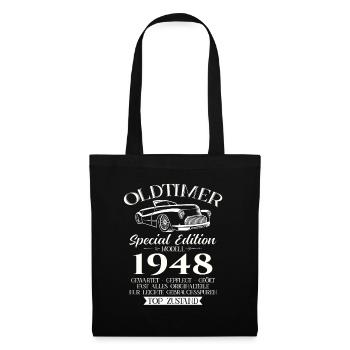 Oldtimer 1948 Jahrgang 1948 76. Geburtstag 1948 - Stoffbeutel - Schwarz - Vorne