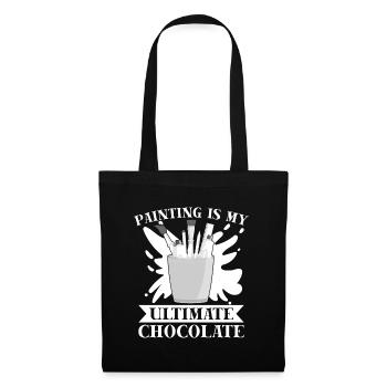 Funny Art Painter Painting Is Ultimate Chocolate - Tote Bag - black - Front