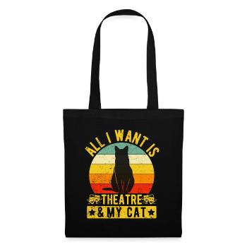Musical Theatre All I Want My Cat & Theater Gift - Stoffbeutel - Schwarz - Vorne