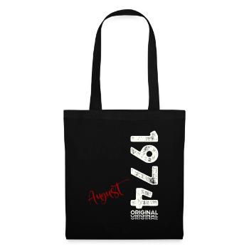 50e anniversaire Original août 1974 Né en 1974 - Sac en tissu - noir - Devant