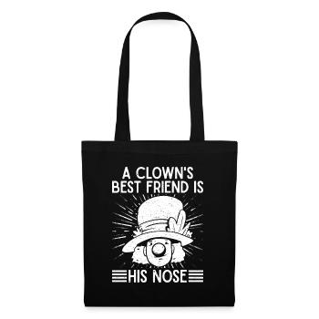 Circus Graphic Clown´s Best Friend His Nose Gifts - Stoffbeutel - Schwarz - Vorne