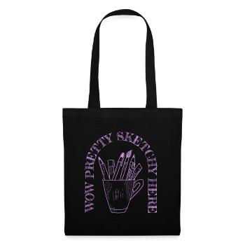 Artist Painter Graphic Wow Pretty Sketchy Here - Tote Bag - black - Front