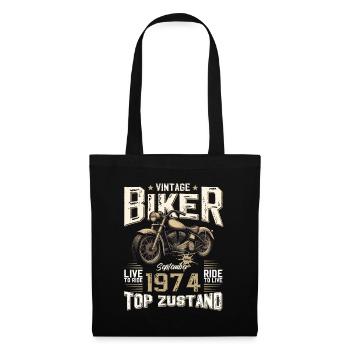 50th Birthday Vintage September 1974 Motorcycle - Tote Bag - black - Front