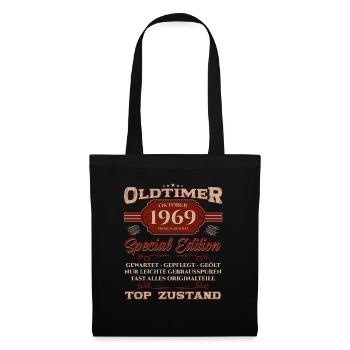 55. Geburtstag Oldtimer Oktober 1969 Jahrgang 69 - Stoffbeutel - Schwarz - Vorne
