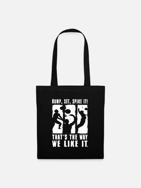 Bump Set Spike It Volleyball Graphic Gift Idea - Tote Bag - black