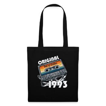 31. Geburtstag Vintage Oktober 1993 Kassette 1993 - Stoffbeutel - Schwarz - Vorne