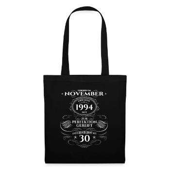 30. Geburtstag Original November 1994 Jahrgang 94 - Stoffbeutel - Schwarz - Vorne