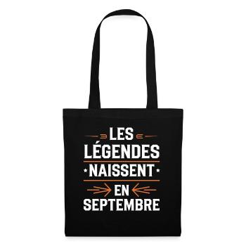 Les légendes naissent en septembre - Sac en tissu - noir - Devant