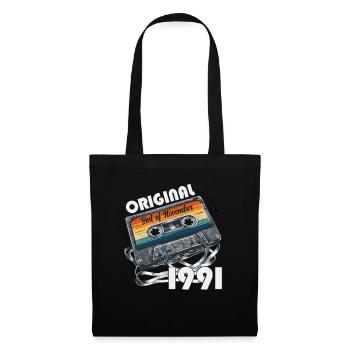 33rd Birthday Vintage November 1991 Cassette 91 - Tote Bag - black - Front