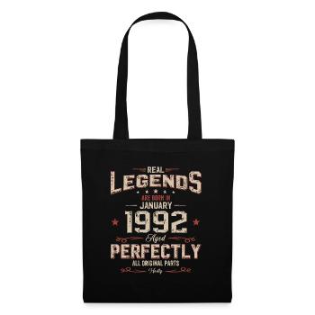33rd birthday Legendary since January Vintage 1992 - Tote Bag - black - Front