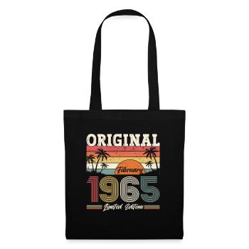 60. Geburtstag Geschenk Mann Original Februar 1965 - Stoffbeutel - Schwarz - Vorne