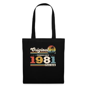 44ème anniversaire cadeau mari Original février 1981 - Sac en tissu - noir - Devant