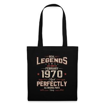 55ème anniversaire cadeau mari Original février 1970 - Sac en tissu - noir - Devant