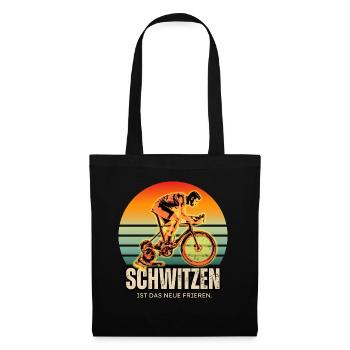 Schwitzen ist das neue Frieren – Indoor Cycling! - Stoffbeutel - Schwarz - Vorne