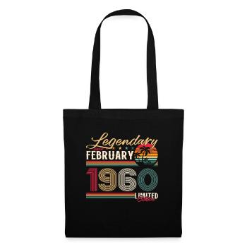 Cadeau d'anniversaire 65 ans Homme Original Février 1960 - Sac en tissu - noir - Devant