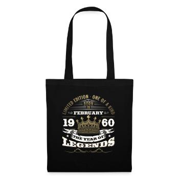 65th Birthday Gift Husband Original February 1960 - Tote Bag - black - Front