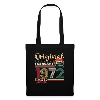 Cadeau d'anniversaire 53 ans Homme Original Février 1972 - Sac en tissu - noir - Devant