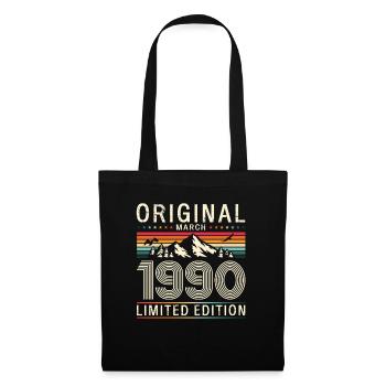 35ème anniversaire cadeau mari Original mars 1990 - Sac en tissu - noir - Devant