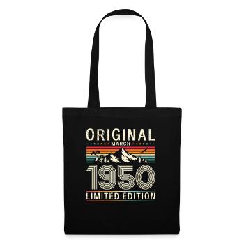 75ème anniversaire cadeau mari Original mars 1950 - Sac en tissu - noir - Devant