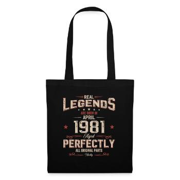 44th Birthday Gift Husband Original April 1981 - Tote Bag - black - Front