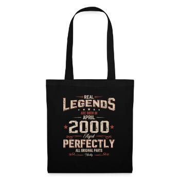 25ème anniversaire cadeau mari Vintage avril 2000 - Sac en tissu - noir - Devant