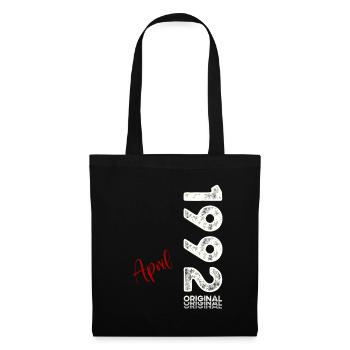 33ème anniversaire cadeau mari Original avril 1992 - Sac en tissu - noir - Devant