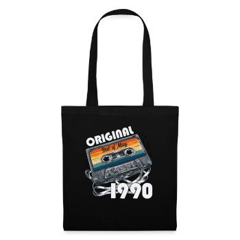 35ème anniversaire Cadeau Homme Cassette Mai 1990 - Sac en tissu - noir - Devant