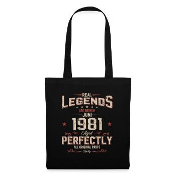 44th Birthday Original June Born 1981 - Tote Bag - black - Front