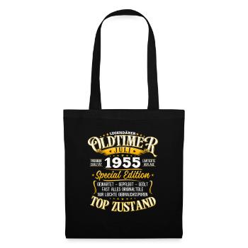 70. Geburtstag Oldtimer Juli Jahrgang 1955 - Stoffbeutel - Schwarz - Vorne