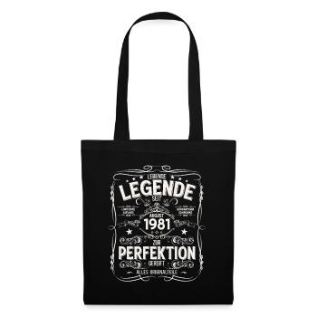 44th Birthday Legend August Born in 1981 - Tote Bag - black - Front