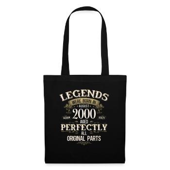 25ème anniversaire cadeau mari Original août 2000 - Sac en tissu - noir - Devant