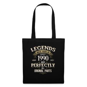 35ème anniversaire cadeau mari Original août 1990 - Sac en tissu - noir - Devant