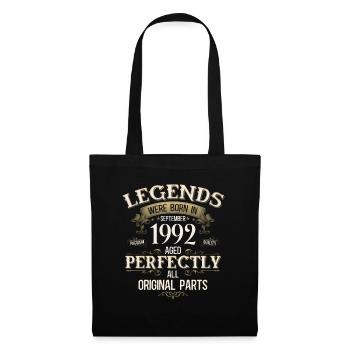 Cadeau 33ème Anniversaire Légende Septembre 1992 - Sac en tissu - noir - Devant