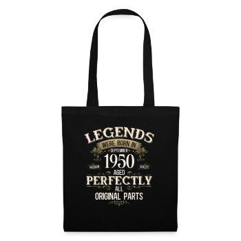 Cadeau 75ème Anniversaire Légende Septembre 1950 - Sac en tissu - noir - Devant