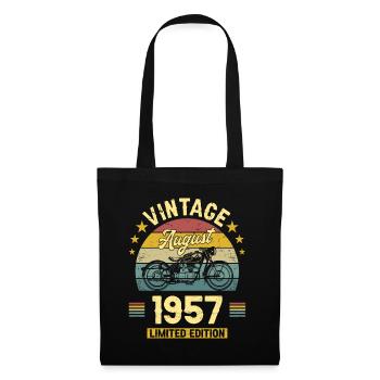 Vintage Août 1957 65 Ans Anniversaire - Sac en tissu - noir - Devant