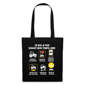 Tracteur ferme agriculteur humour homme agricole - Sac en tissu - noir - Devant