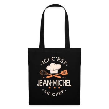 Jean Michel Chef Ici c est Jean Michel le chef - Sac en tissu - noir - Devant