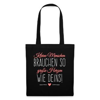 Geschenkidee für liebevolle Erzieherin oder Mama - Stoffbeutel - Schwarz - Vorne