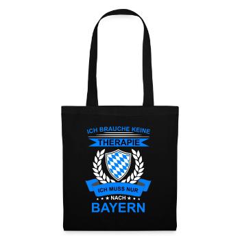 Bayern Flagge Bundesland Bayrisch Spruch Wappen - Stoffbeutel - Schwarz - Vorne