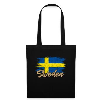 Schweden - Stoffbeutel - Schwarz - Vorne