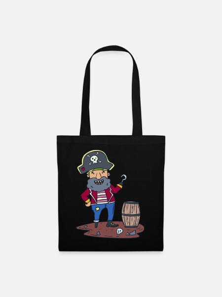 Pirat Räuber Rum - Stoffbeutel - Schwarz