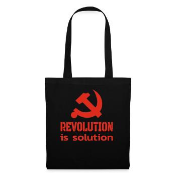 Revolution is the solution communism slogan - Tote Bag - black - Front