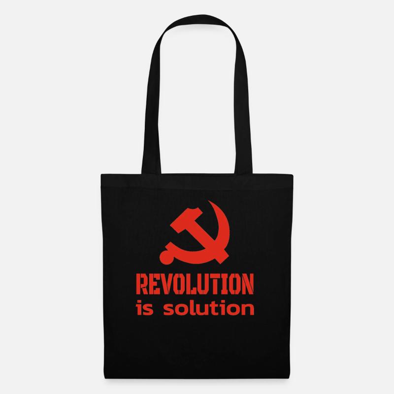 Revolution is the solution communism slogan - Tote Bag - black
