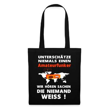 Amateurfunker Funkamateur Hobby Funker Sprüche - Stoffbeutel - Schwarz - Vorne
